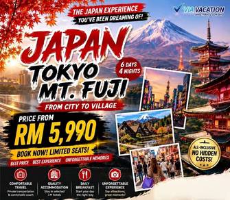 6D4N JAPAN TOKYO MT. FUJI With FLIGHT 