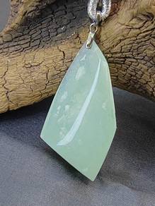 Icy White Snow Flake Cotton Burma Jadeite Pendant