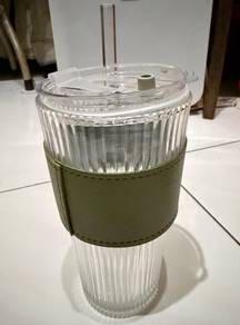 Glass straw cup