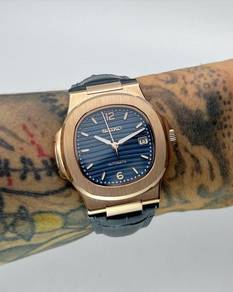 Custom Seiko Mod 39mm Rose Gold Blue Naut