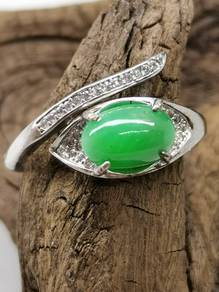 Jed Jadeit Burma Asli 100% Warna Hijau Ais Gred A
