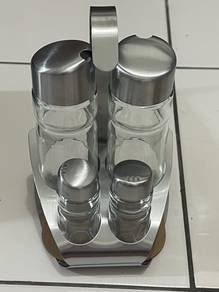 condiment set/ tempat kicap, minyak, lada & garam
