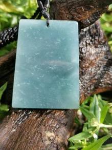 Icy Bluish Green Jadeite Snowflake Cotton Pendant
