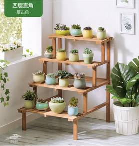 Plant Outdoor Wood Flower Rack Outdoor Garden Pot