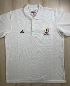 Adidas 2002 World Cup White Collar Tee #BW3 Used