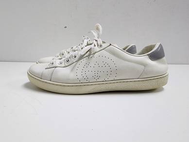 [7UK] Leather Gucci Interlocking G Ace White Shoe