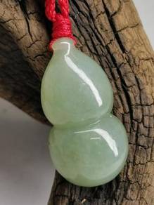 Ice Green Burma Jadeite Jade Gourd Pendant
