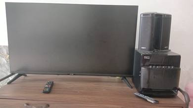 tv43 inci dan speaker sekali 