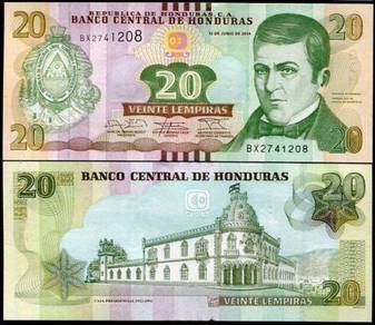 HONDURAS 20 LEMPIRAS polymer P 100 UNC