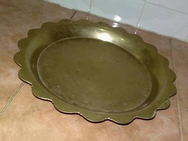 Dulang tembaga brass tray 12"