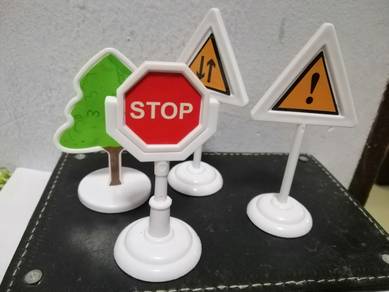 Set Road Traffic Signs and tree