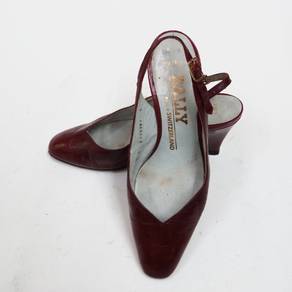 Bally Switzerland Maroon Ankle Strap Pump