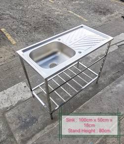Kitchen sink with stand 100cm x 50cm x 18cm