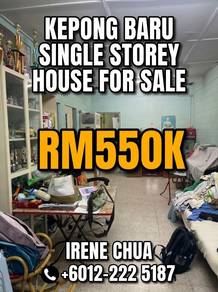 1-storey Terraced House For Sale in Kepong,KUL