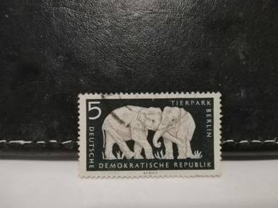 1956 Germany Stamp Zoo Elephant