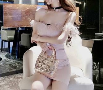 Quality pink silk party dress