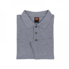 T-shirt Plain Polo Oren Sport Long Sleeve Ash Grey