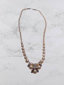 Aesthetic pearl diamond gold necklace 美学珍珠钻石金项链