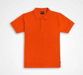 T-shirt plain polo short sleeve orange