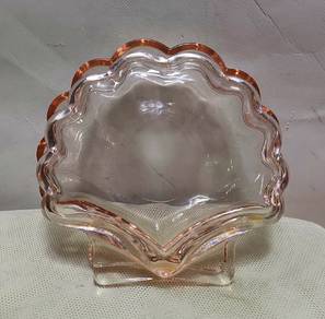 Vintage Pressed Glass Covered Trinket Dish, Depres