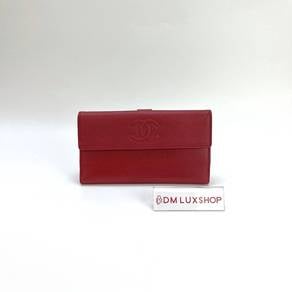 Preloved Chanel Red Caviar Timeless CC Flap Wallet