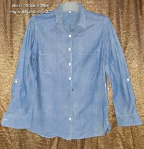 light blue denim or chambray shirt is a timeless c