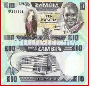 Zambia 10 kwacha 1980 - 1988 p 26 unc