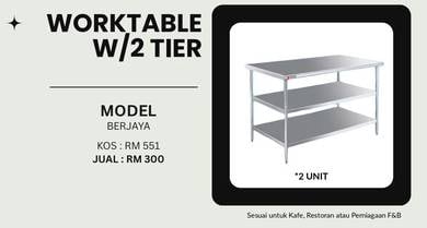 Worktable w/2 tier