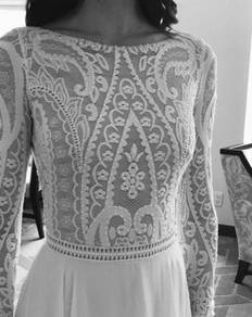 White long sleeve wedding bridal dress gown RB2140