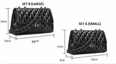 Black Clutch Bag (set of 3pc) Bag Wristlet Holder