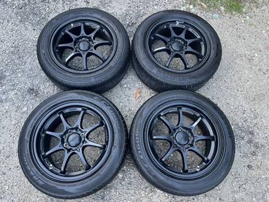 Rim ce28 15 100/114 matte black siap tayar 1955515