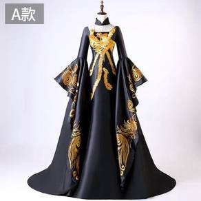 Blue black cheongsam wedding gown RBMWD0161