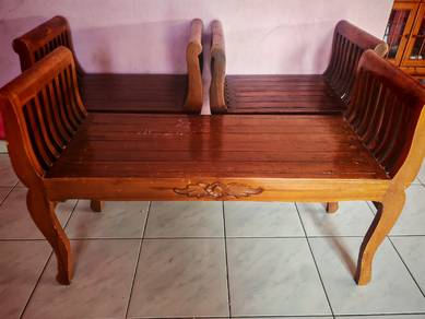 Set kerusi kayu santai 2+1