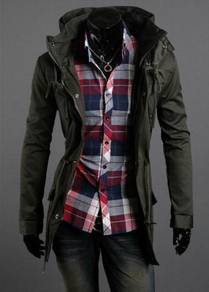 44942 Korean Army Green Multi-Pocket Coat Jacket