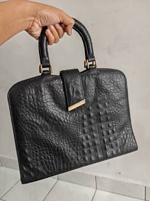 Handbag Leather Crocodile Embossed