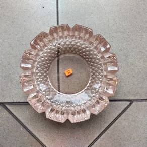 Vintage Pink Glass Ashtray 16x6cm Small Bow