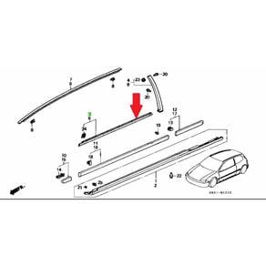 Honda Civic EG6 Door Molding Set EG4 EH5 SR3 New