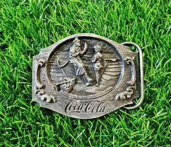 Coke Coca Cola Siskiyou vintage solid belt buckle