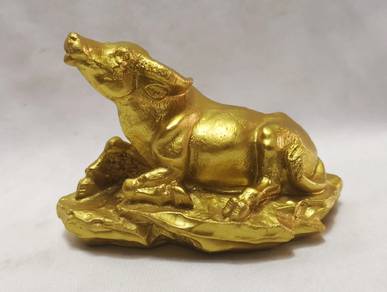Golden Buffalo Figurine Statue