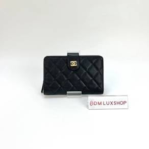 Preloved Chanel Black Caviar Medium Wallet GHW