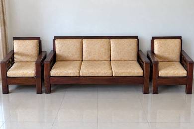 FOR SALE - STRONG SOLID WOODEN SOFA 3SET + Cushion