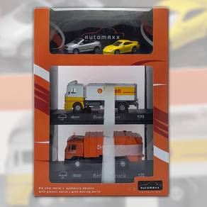 1:72 MAN Shell oil tanker, waste truck 4 cars pack