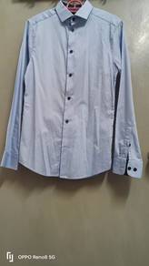H & M Premium Cotton Slim Fit Blue Shirt
