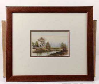 Framed Watercolor - Red Roofed Retreat