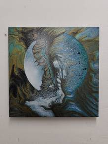 Blue Abstract Painting on canvas