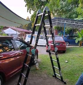 tangga hitam 16 step lipat 2 blh tahan 200 kg max