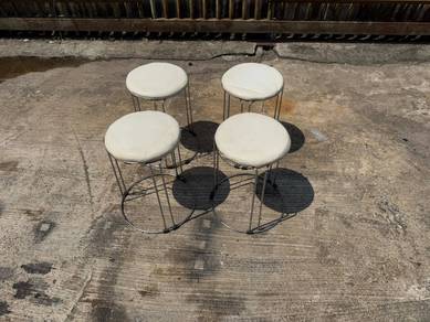 Steel Frame Stool Kerusi Chair Bangku Leather