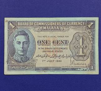 Straits Settlement of Malaya cent 1941(A)
