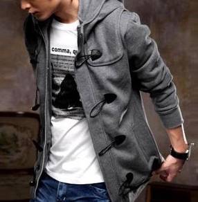 H371 HOODIE DARK GREY ZiPPER BUTTON SWEATER JACKET