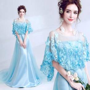 Blue fishtail prom wedding dress gown RBP0816